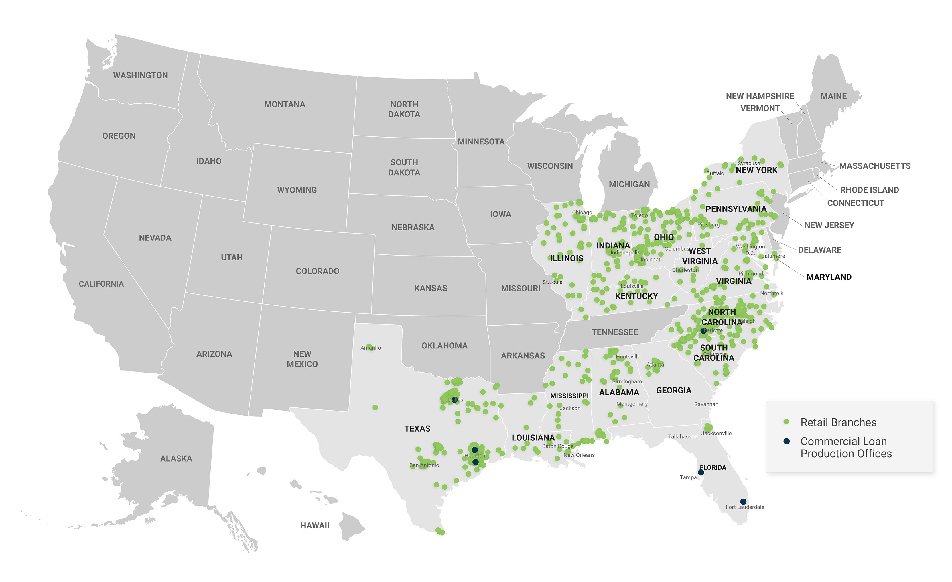 Branches locations in U.S.