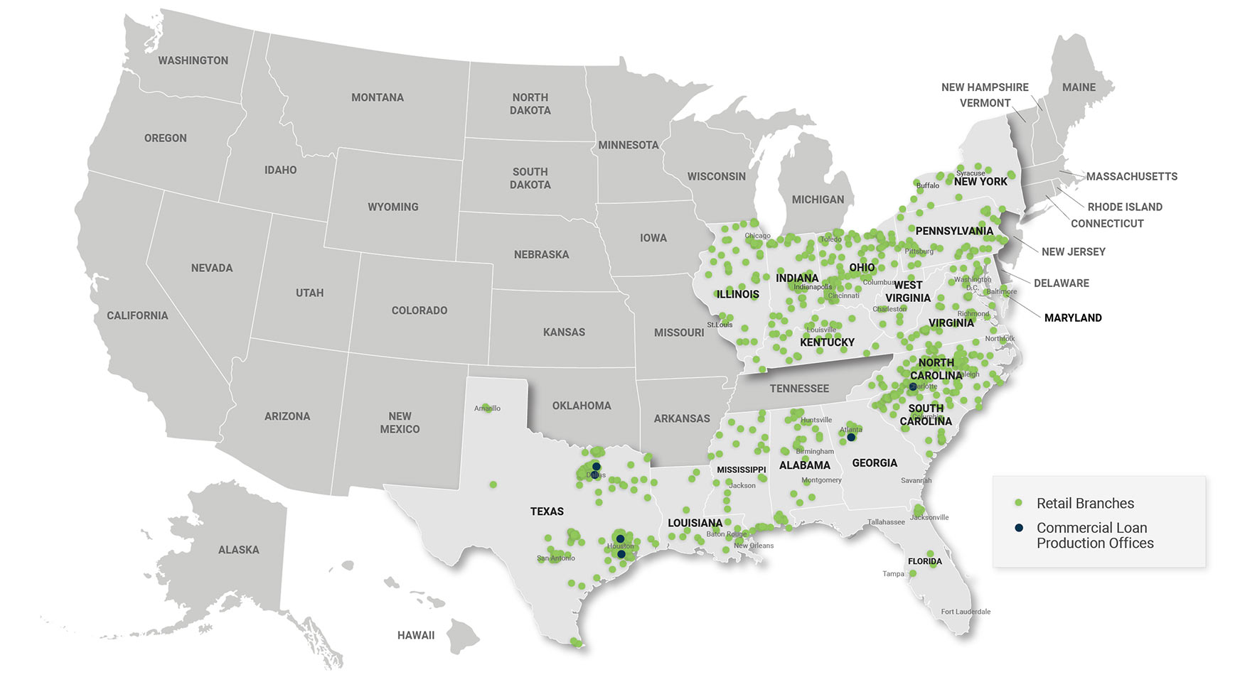 Branches locations in U.S.